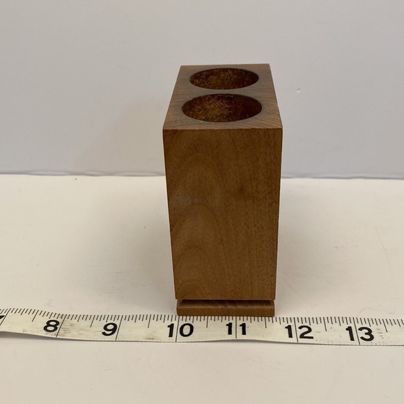 VINTAGE Lasercraft wooden pencil holder laser engraved horse pasture walnut wood - Picture 5 of 12